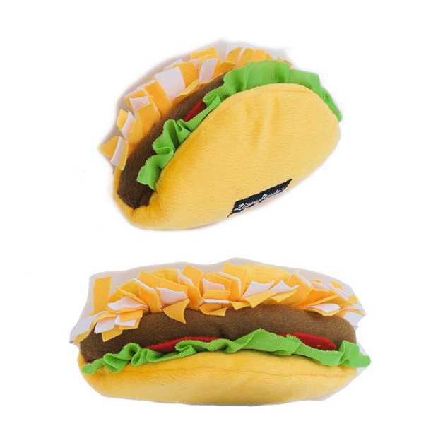 ZippyPaws NomNomz Taco Plush Soft Squeaker Toy