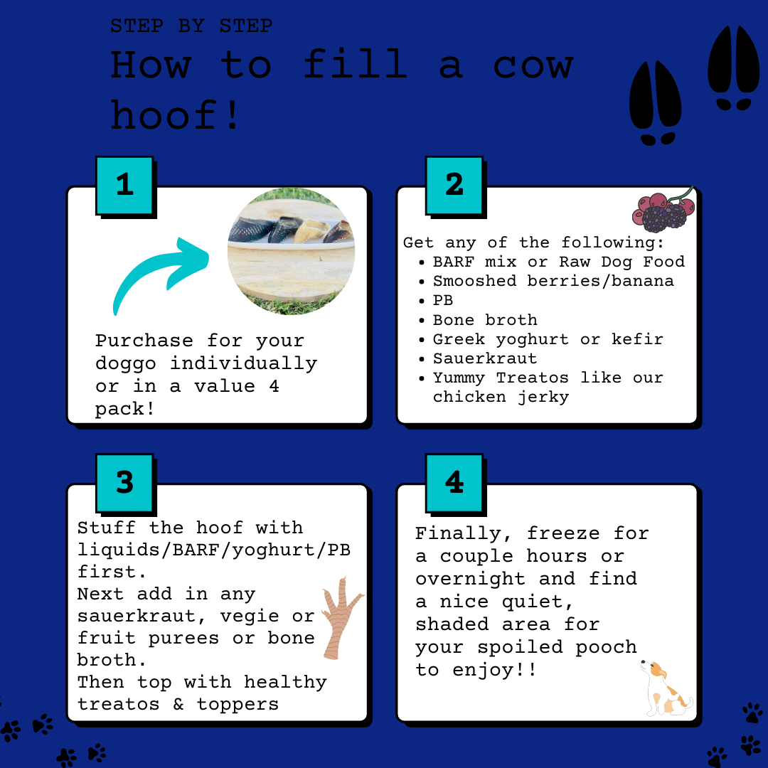 how to fill a cow hoof chew