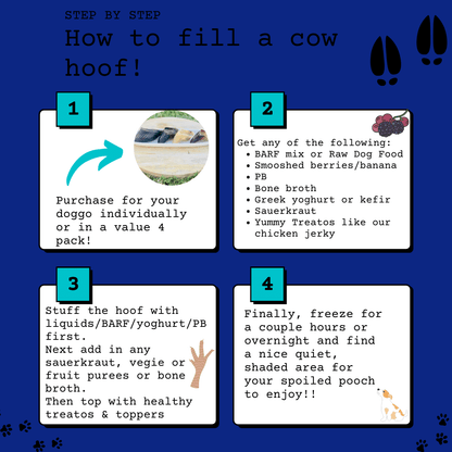 how to fill a cow hoof chew